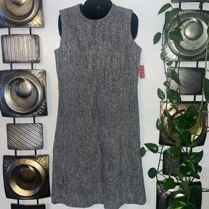 Isaac Mizrahi Black and White Tweed Midi Dress